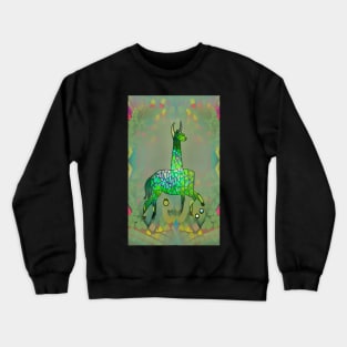 Stained Glass Llama Unicorn Crewneck Sweatshirt